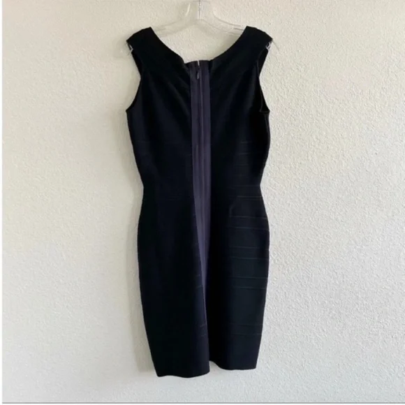 Herve Leger Knit Bandage Bodycon Dress Black